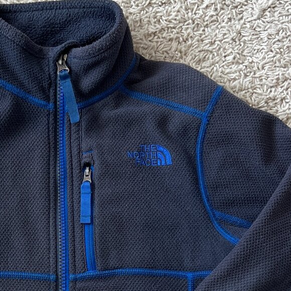 The North Face Boys Blue Fleece Jacket Full Zip Sz S (7/8) - Picture 2 of 7